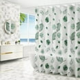 thumbnail image 1 of IMossad Shower Curtain Liner, PEVA Green Leaf Shower Liner, 71x47 inch with Grommet Holes & 3 Magnetic Weights, 1 of 8