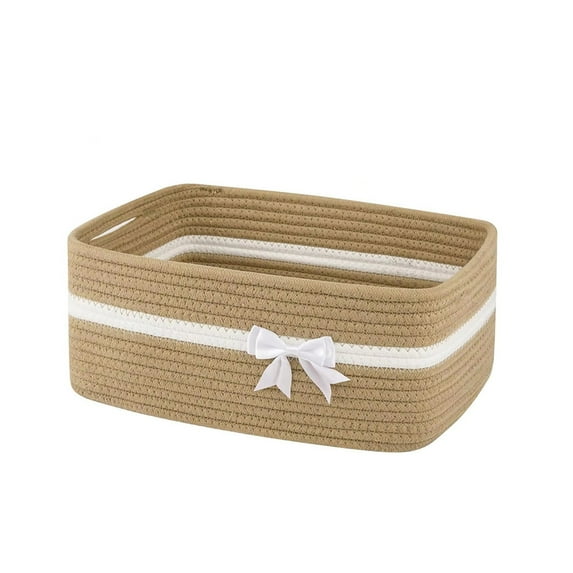 IMossad Small Storage Basket for Gifts Empty, Cute Decorative Basket for Living Room, Baby Gift Basket for Nursery, Rope Basket for Home Decor