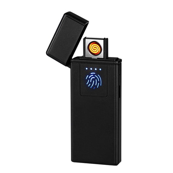 IMossad Smart Fingerprint Sensor Lighter Flameless Windproof Lighter Double Side Cigarette Ignition Lighter USB Rechargeable Lighter Best Gift for Your Boyfriend, Family, Your Father