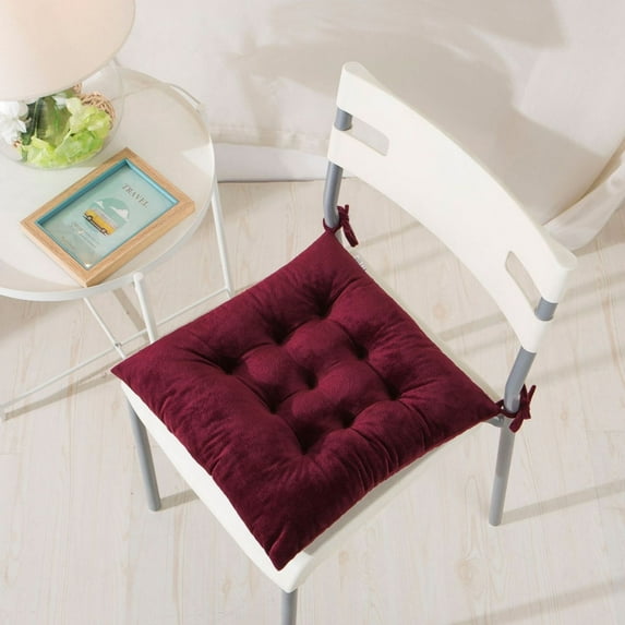 IMossad Square Chair Pads Indoor Seat Cushions Pillows with Ties Thick Soft Seat Cushion for Kitchen Dining Office Chair,15.7In