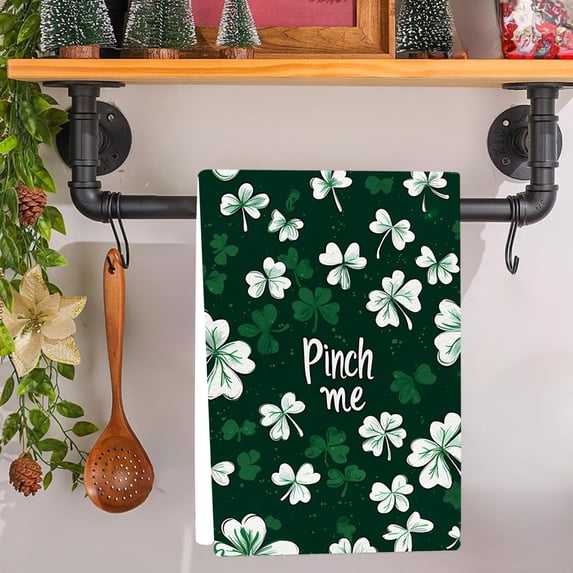 IMossad St. Patrick’s Day Kitchen Towel, Cotton Dish Towel, Absorbent Home Kitchen Decor, Hand Towel for Cooking, Cleaning, Holiday Celebration
