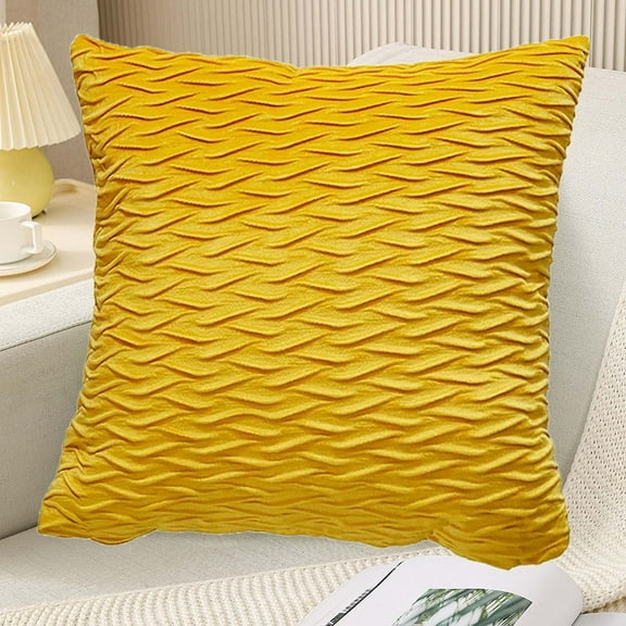 IMossad Striped Decorative Pillow Cases: 18x18 Inch Original Velvet Square Throw Pillow Covers for Farmhouse Couch