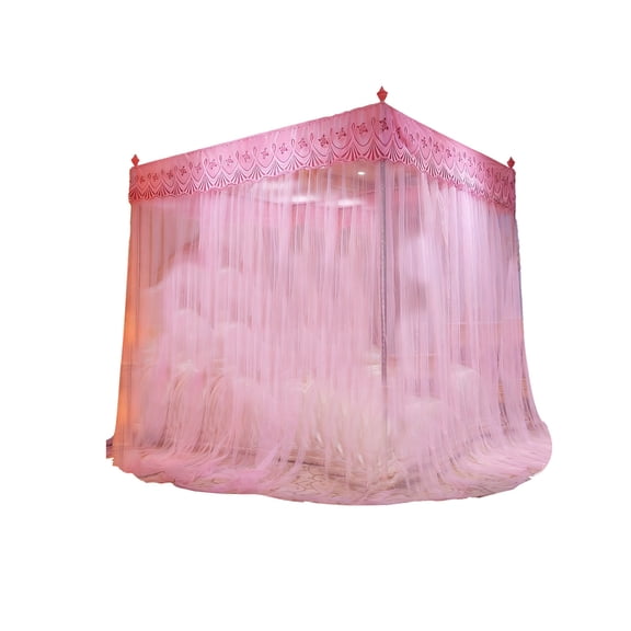 IMossad Three-Door Palace-Style Mosquito Net for Bed, Princess-Style Floor-Length Canopy, Bedroom Decoration, Easy to Hang