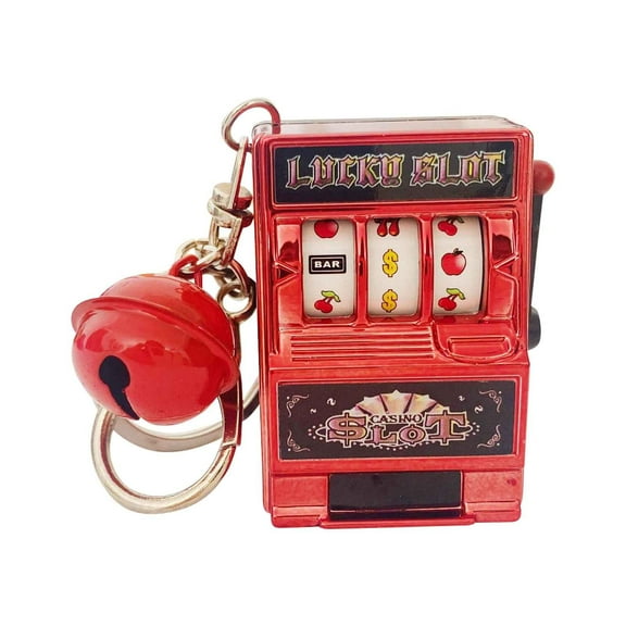 IMossad Tiger Slot Machine Keychain Mixed-Use Mini Lucky Fruit Machine Bag Accessory