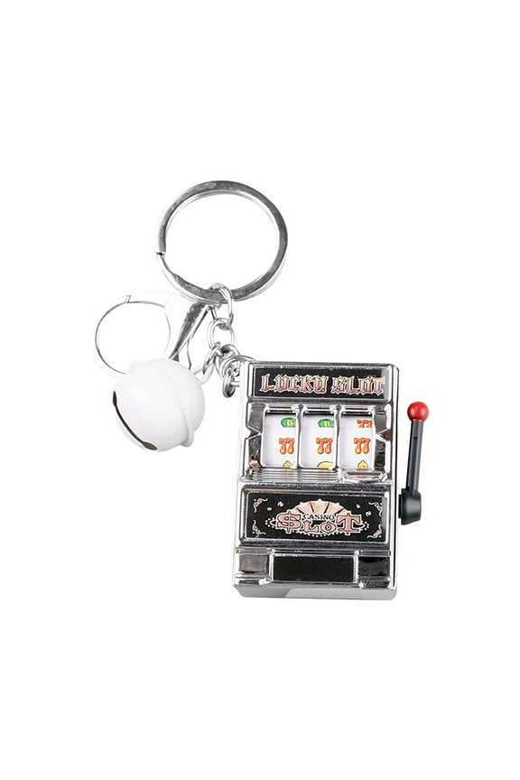 Tiger Slot Machine Keychain Mixed-Use Mini Lucky Fruit Machine Bag Accessory