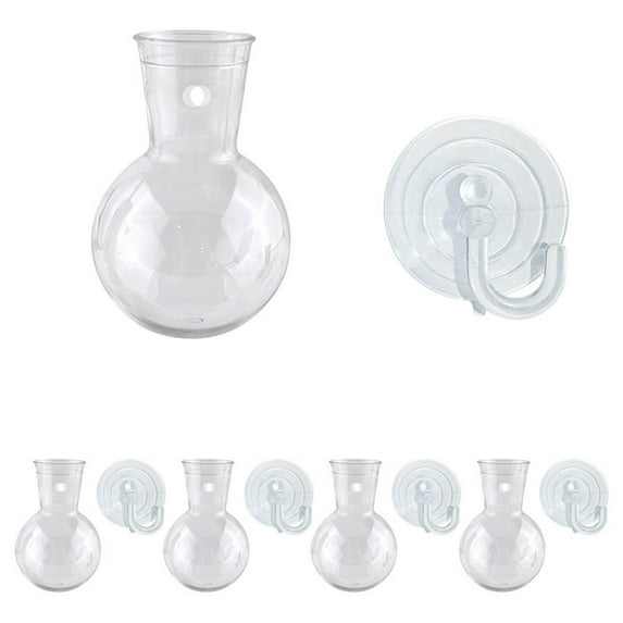 IMossad Transparent Hanging Vase – Wall-Mounted Fish Tank with Suction Cup for Flower Arrangements