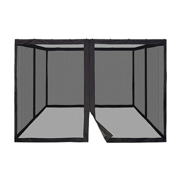 IMossad Universal Replacement Mosquito Netting 10'x10', 4-Panel Screen Walls for Outdoor Patio with 4 Side Zipper, Mosquito Net for Universal Outdoor Up Canopy(Black)