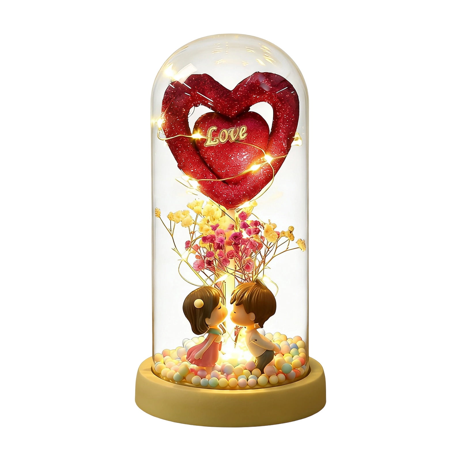 IMossad Valentine’s Day Heart-Shaped Decorative Night Light, Romantic ...