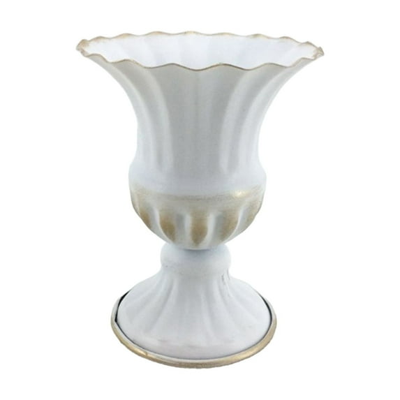 IMossad Vintage Metal Vase, Tall Urn Planter for Flowers, Minimalist Decorative Flowerpot for Home, Office, Wedding, and Event Décor