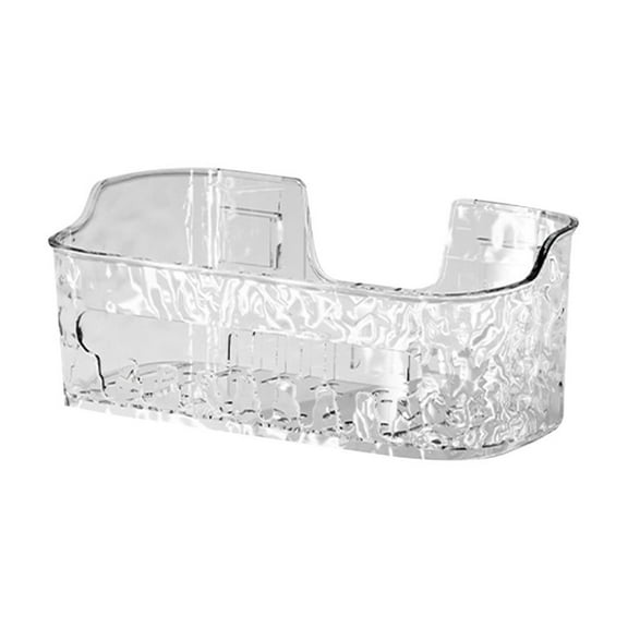 IMossad Wall-Mounted Transparent Storage Box, Large Capacity Draining Organizer for Bathroom and Kitchen, with Hooks for Small Item Storage