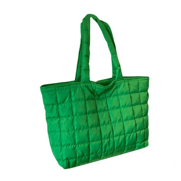 IMossad Women's Quilted Shoulder Bag Padded Tote Bag Large Capacity Purse Lightweight Nylon Padding Handbag