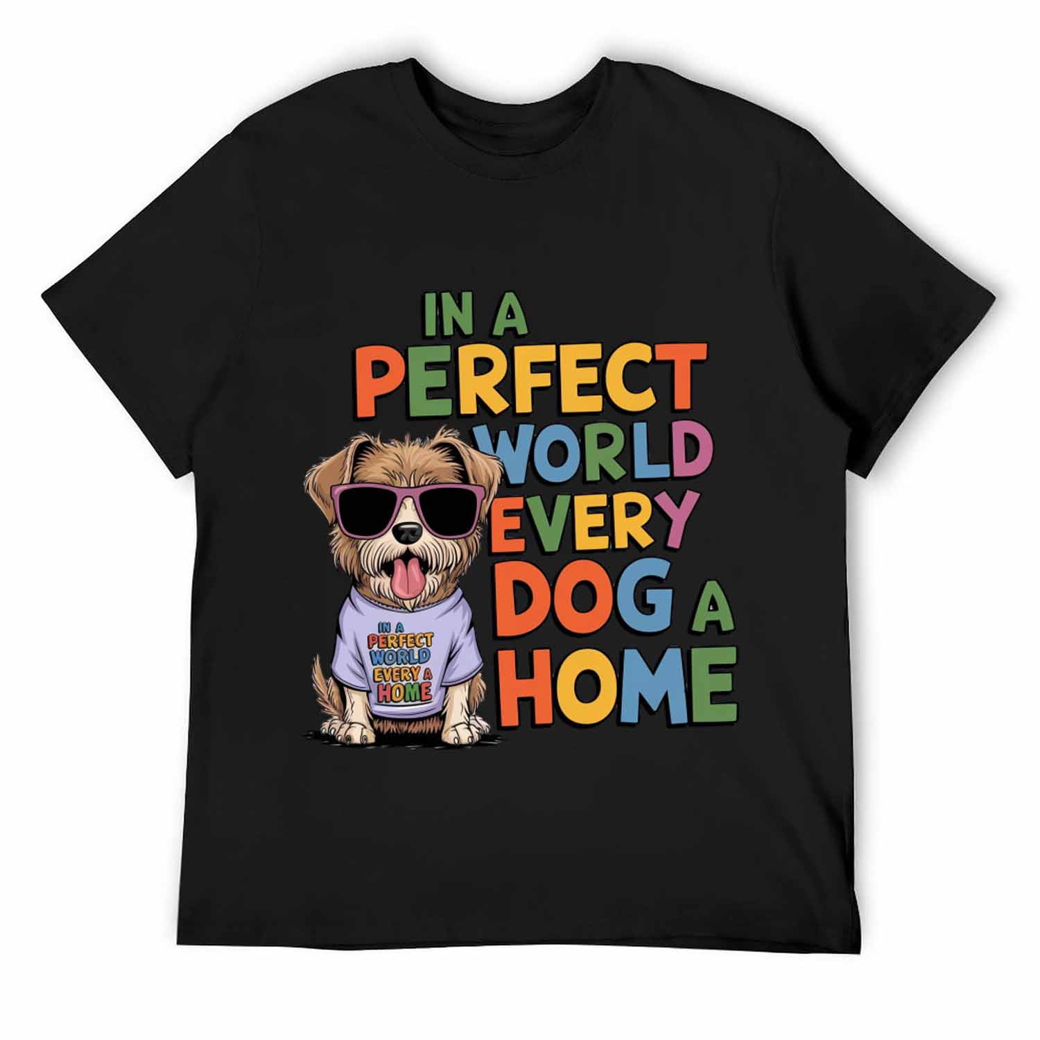 T-Shirt The Mountain 'Un Monde Parfait Pour Les Chiens' - Taille L - Tie-Dye