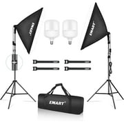 EMART Photography Softbox Lighting Kit, 20"×28" Soft Box Lights with Bulbs for Photography Studio