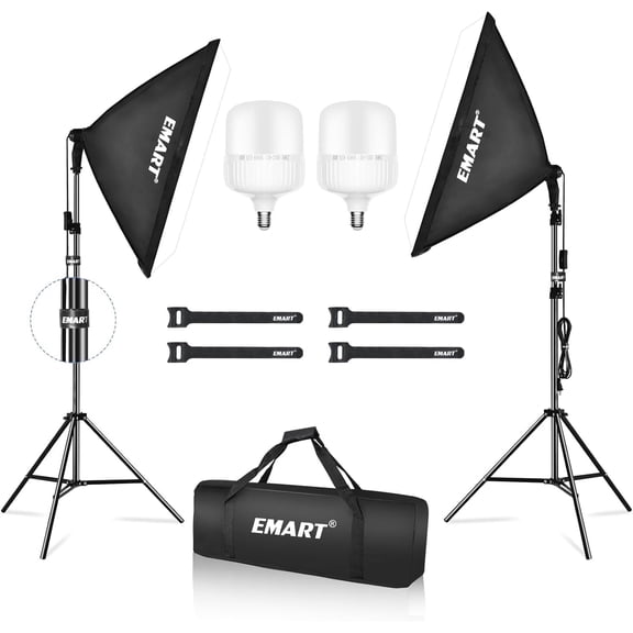 EMART Photography Softbox Lighting Kit, 20"28" Soft Box Lights with Bulbs for Photography Studio