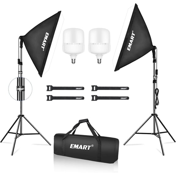 EMART Photography Softbox Lighting Kit, 20"28" Soft Box Lights with Bulbs for Photography Studio