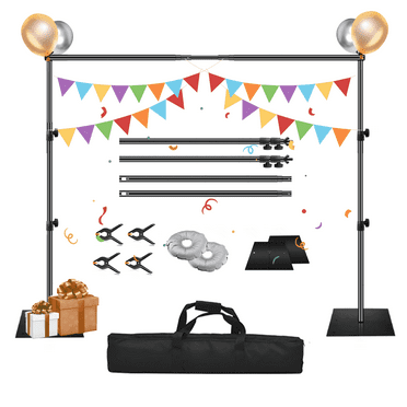 EMART Backdrop Stand, 6.5×10ft Adjustable Background Support Kit with Steel Base for Photography, Party, Events
