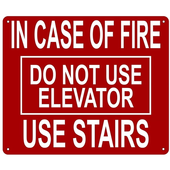 IN CASE FIRE DO NOT USE ELEVATOR SIGN (Aluminium Reflective , RED 10x12)