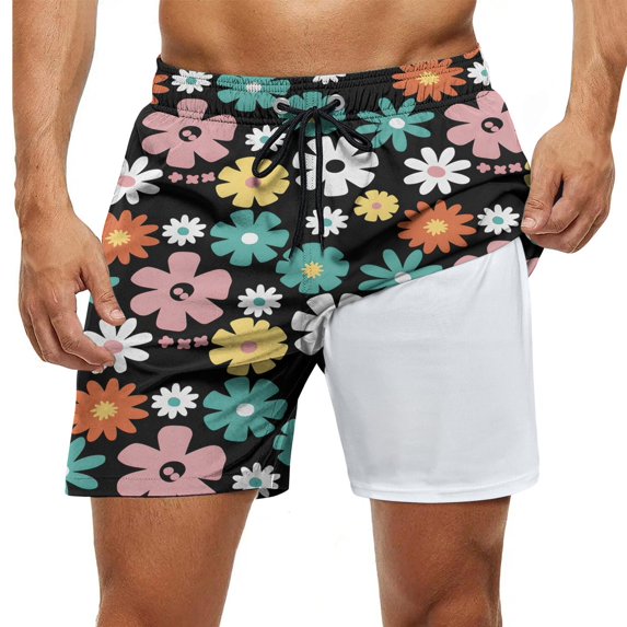 IN Cute Print Pattern Swim Trunks-2
