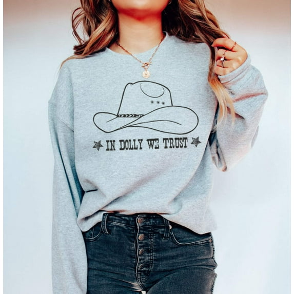 IN DOLLY WE TRUST Graphic Unisex Fleece Pullover