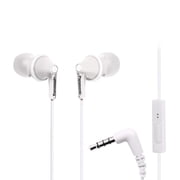 Panasonic ErgoFit Wired Earbuds, in-Ear Headphones with Microphone and Call Controller, Ergonomic Custom-Fit Earpieces S/M/L, 3.5mm Jack for Phones