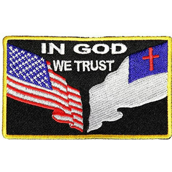 IN GOD WE TRUST W/ FLAGS PATCH - Color - Veteran Owned Business.