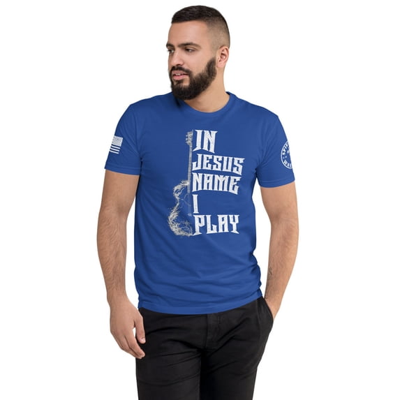 IN JESUS NAME I PLAY T-shirt (Royal Blue, L)