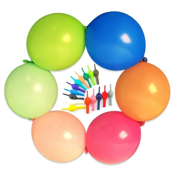 IN-JOOYAA 12 in Small Assorted Color Balloons 60 pcs Quick Link Latex Balloons for Wedding Baby Shower Kid’s Birthday Party Decoration