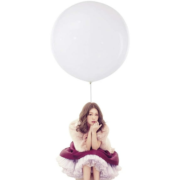 IN-JOOYAA 36 inch Big Round Balloons 5 Pack White Thick Jumbo Latex Balloons for Party Decorations