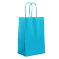 thumbnail image 1 of IN-JOOYAA Gift Bags Mini Small Kraft Paper Gift Bags with Handles 12 Pcs (Teal blue, 4.7 x 2.4 x 6 in), 1 of 5