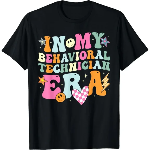 IN MY BEHAVIORAL TECHNICIAN ERA Retro Groovy RBT Job Career Theme Unisex T-Shirt, S-5XL
