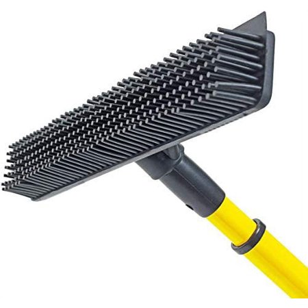 IN ONE! Rubber Broom - Duty Floor Squeegees, Sweeps & Scrubs w/Telescoping handle