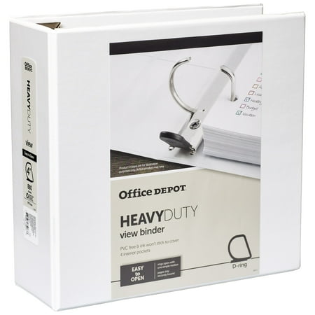[IN] PLACE Heavy-Duty D-Ring View Binder, 4in. Rings, 100% Recycled, White, OD03106