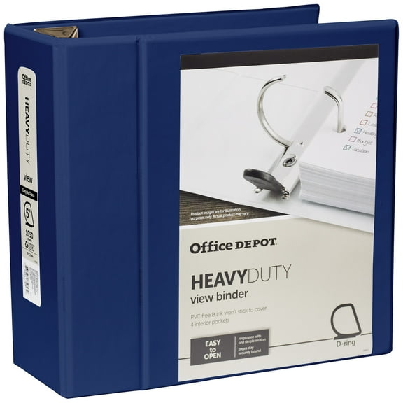 [IN]PLACE Heavy-Duty View Binders with EZ Comfort D-Ring 5", Navy Blue