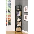 thumbnail image 1 of IN Room Furniture Designs 5-Tier Corner Transitional Wood Bookcase in Walnut, 1 of 4