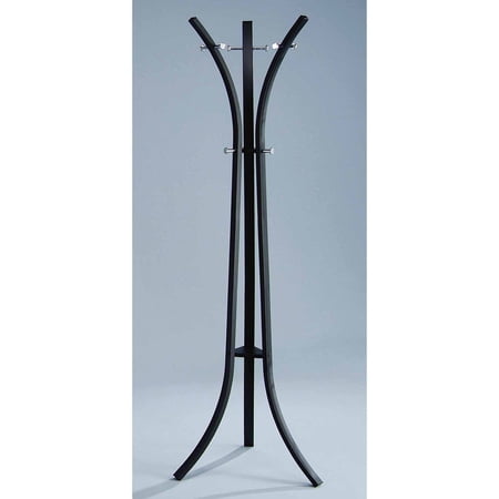IN Room Furniture Designs Transitional Metal Hat-Coat Rack in Black/Chrome