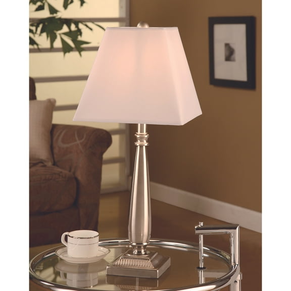 IN Room Furniture Designs Transitional Metal Lamp in Brushed Nickel (Set of 2)