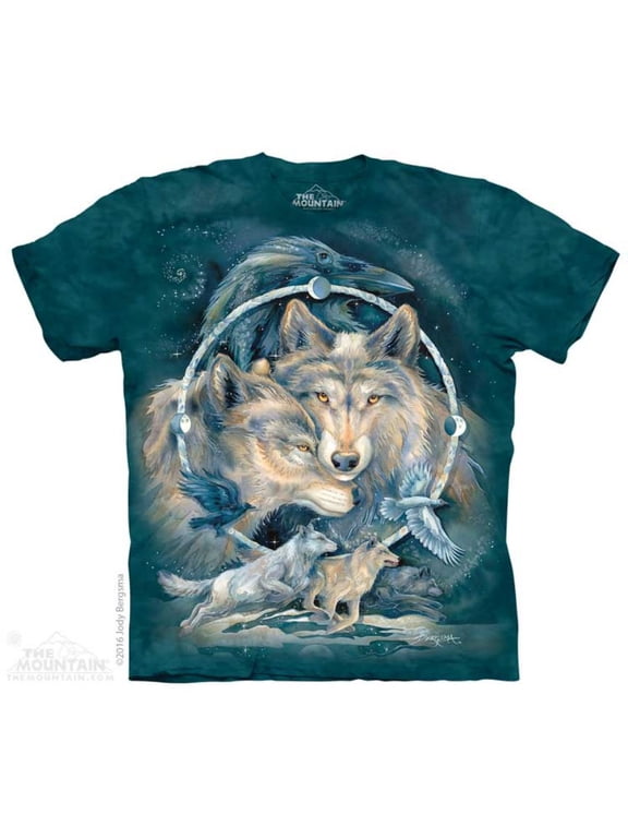 IN SPIRIT I AM FREE 2X Cotton Wolves T-Shirt Blue/Green Adult Men's Women's Short Sleeve T-Shirt