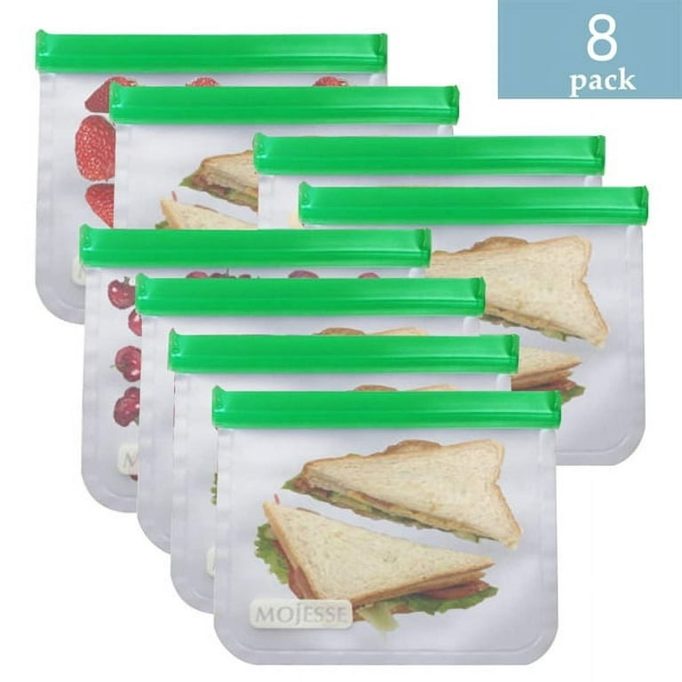 IN STOCK! 8 Pack Reusable Sandwich Bags Reusable Food Storage Bags,Reusable Snack  Bags Leakproof Silicone - Free Plastic BPA Free Lunch Bags for Food Travel  
