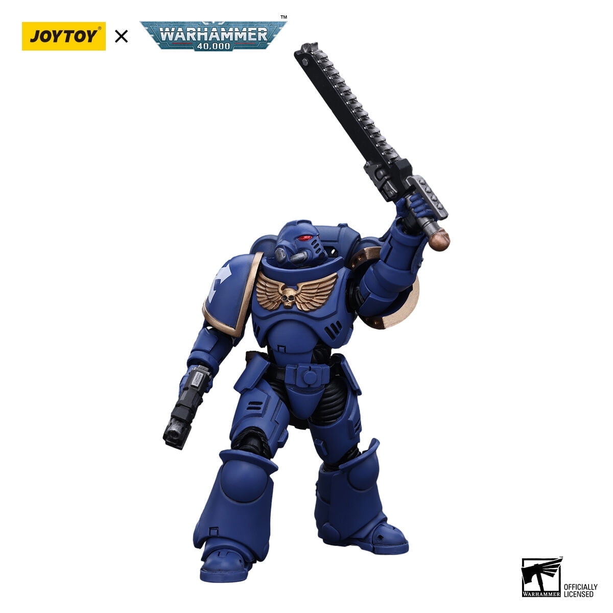 JOYTOY Warhammer 40K Black Templars Bladeguard Veteran Action Figure - 1/18 Scale, Highly Detailed Collectible