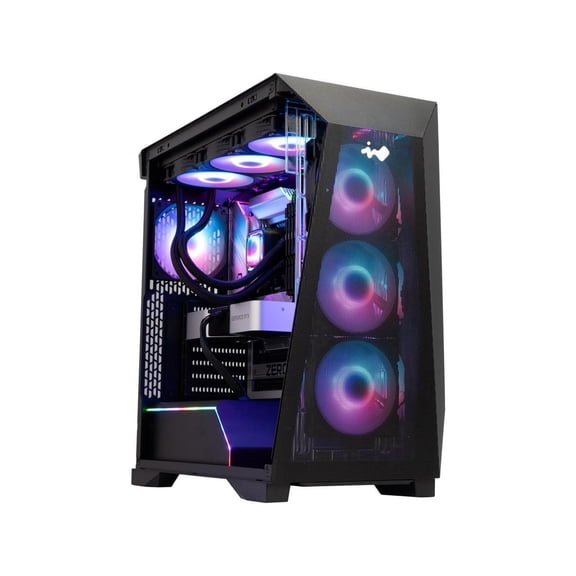 IN WIN PRISM Black Steel / Tempered Glass ATX Mid Tower Case (Computer Cases - ATX Form)