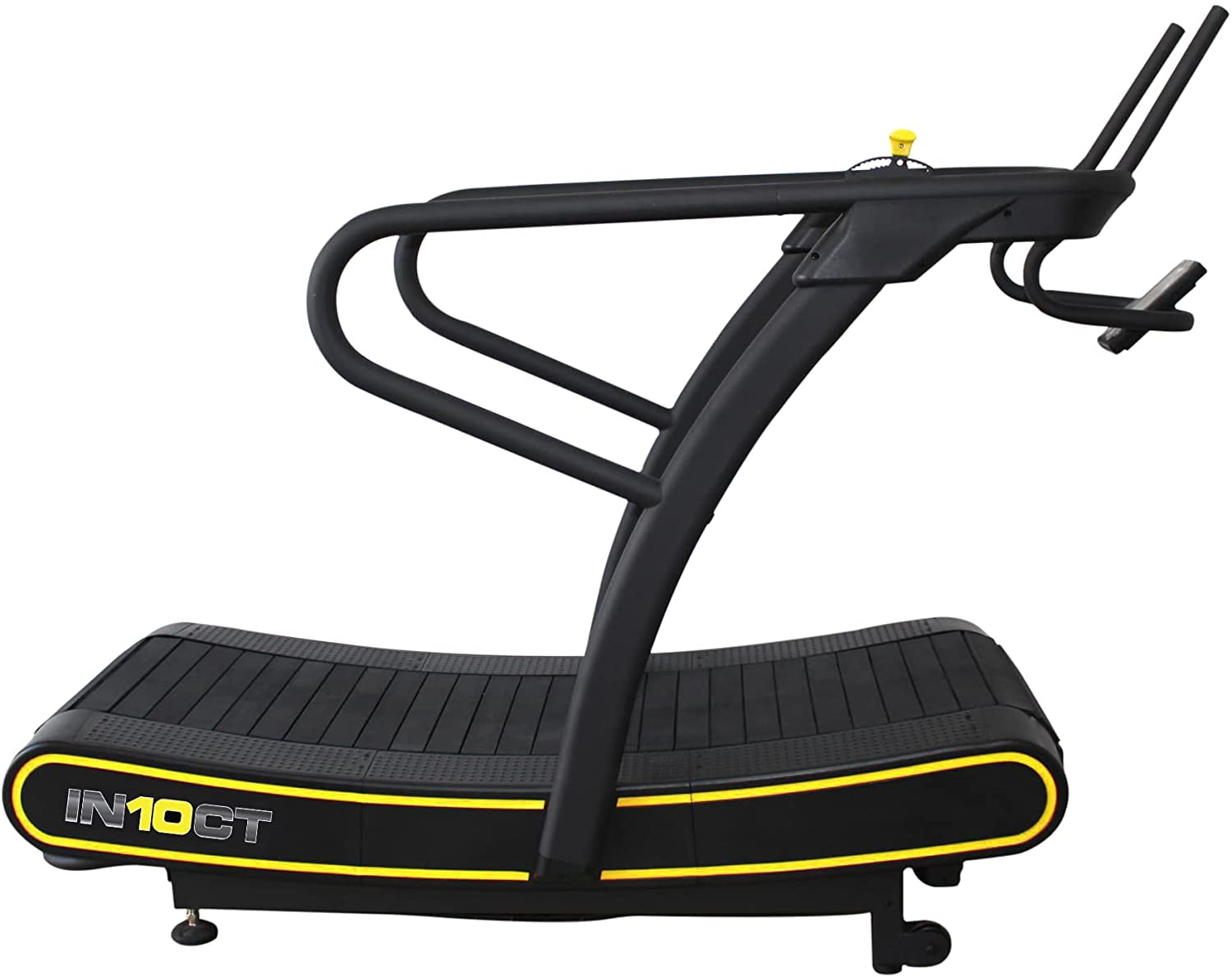 IN10CT Manual Curved Exercise Treadmill, Black and Yellow, 400 lb