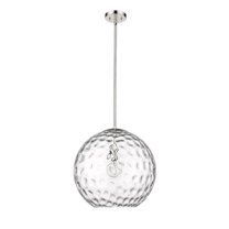 Acclaim Lighting Mackenzie 1-Light Round Polished Nickel Pendant Light with Rippled Water Glass