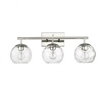 Mackenzie 3 - Light Polished Nickel Glam Incandescent Glass And Steel Wall Sconce