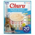 thumbnail image 1 of INABA Churu Creamy, Lickable Purée Cat Treat w Taurine, 0.5 oz, 20 Tubes, Seafood Variety, 1 of 9