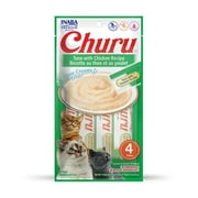 INABA Churu Creamy, Lickable Pur e Cat Treat with Taurine, 0.5 oz, 4 Tubes, Tuna with Chicken
