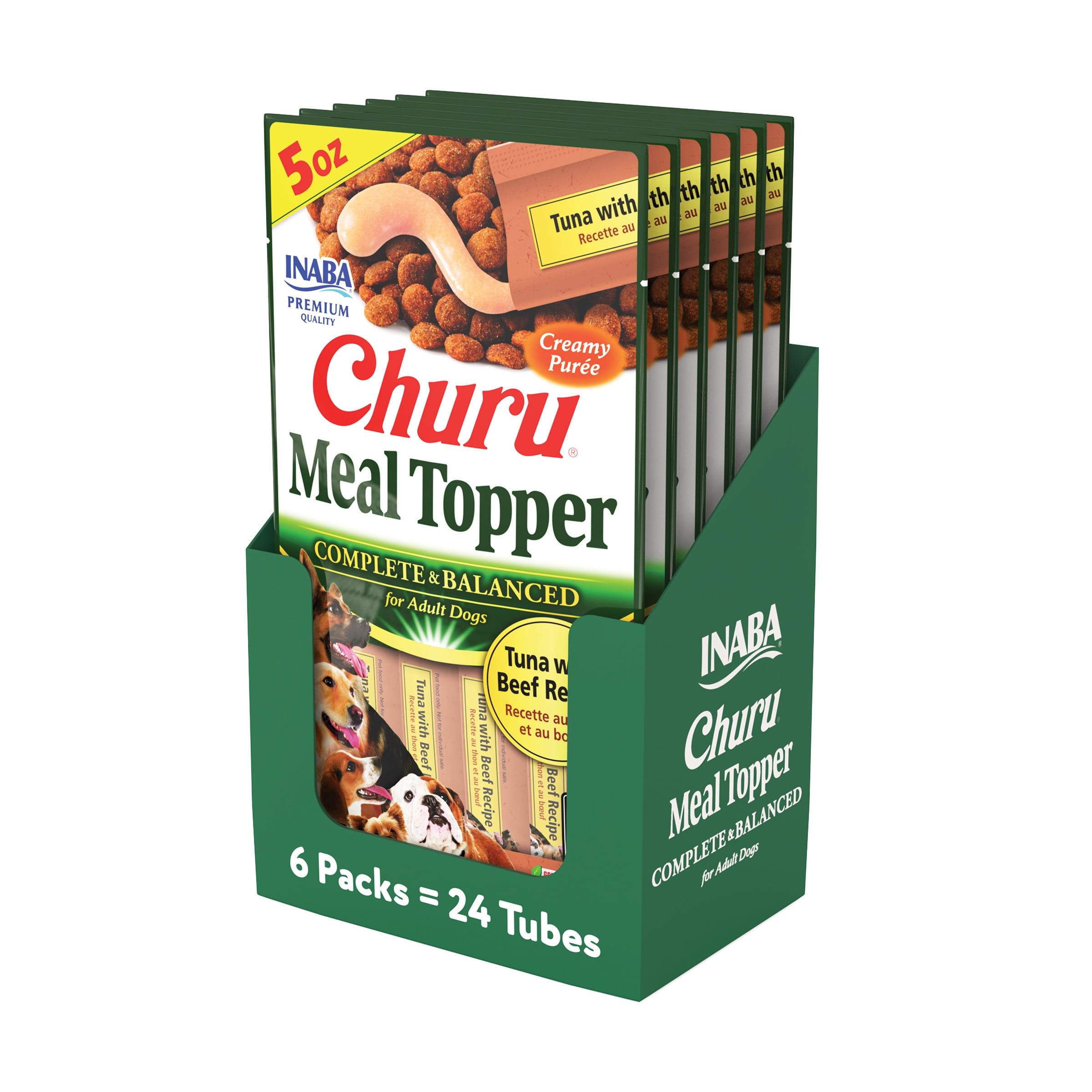 INABA Churu Meal Topper for Dogs, Complete & Balanced, Creamy, Lickable