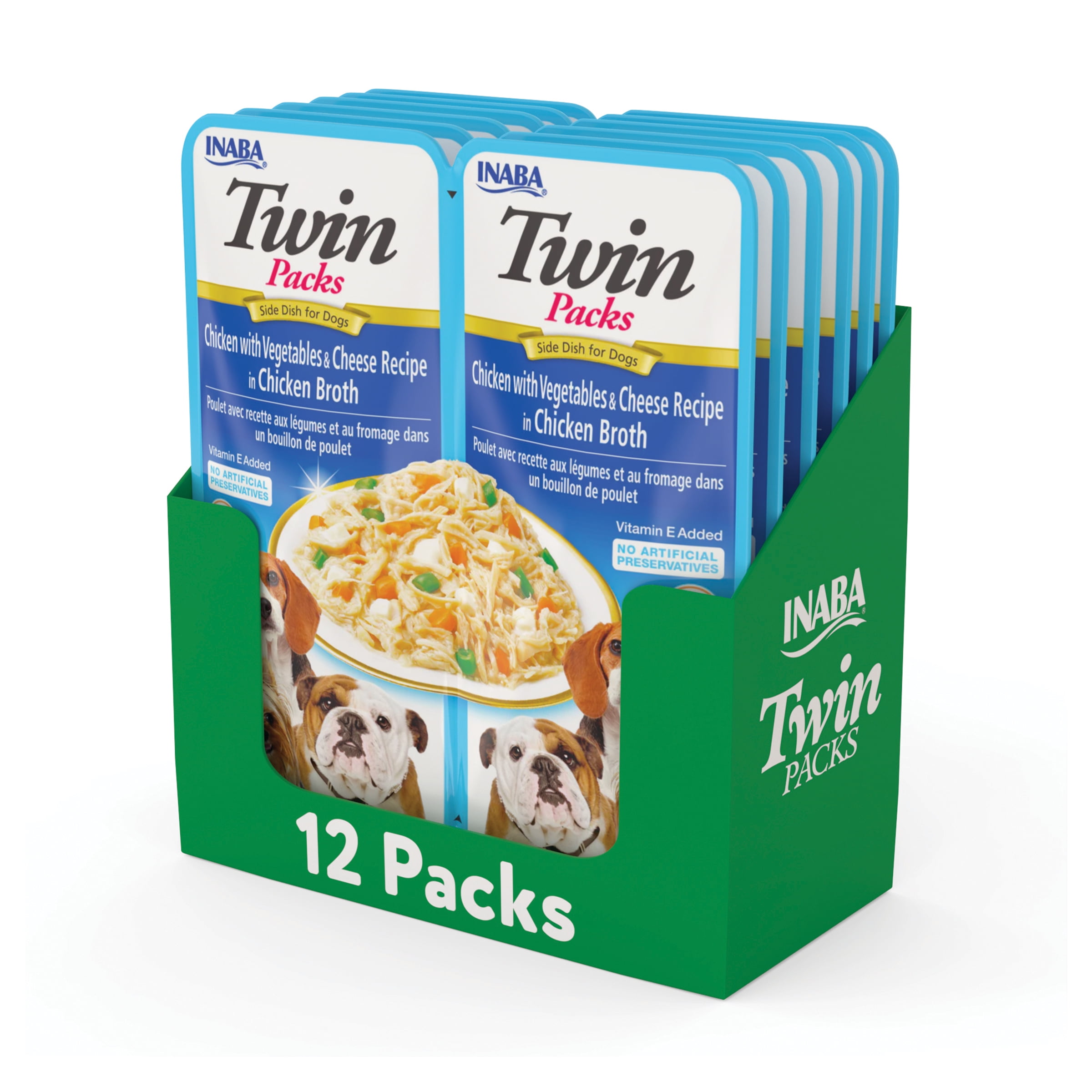 INABA Twin Packs for Dogs, Shredded Chicken & Broth Gelée Side