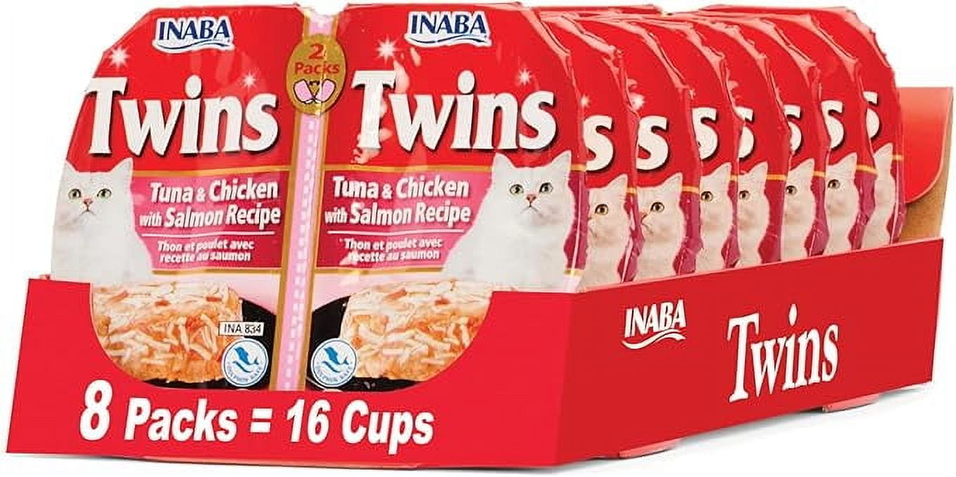 Inaba Cat Twin Cups Tuna & Chicken With Salmon Recipe Cat Food Topper Inaba Cat Twin Cups Tuna & Chicken With Salmon Recipe Cat Food Topper