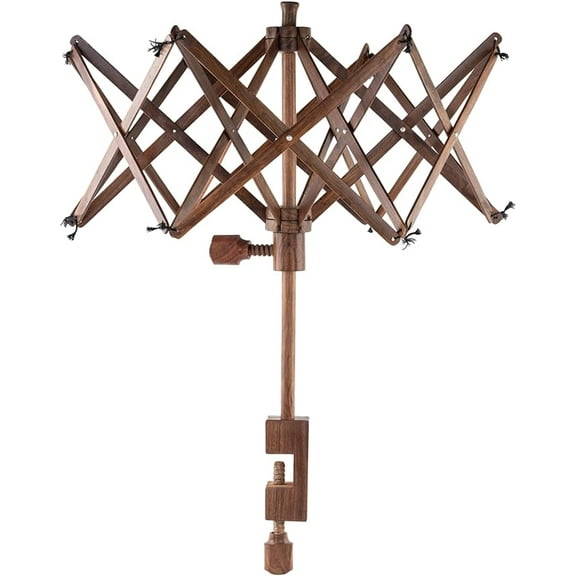 INANOSA 24" Rosewood Umbrella Yarn Swift | Hand Operated Wooden Yarn Swift | Yarn Ball Winder - Brown, 1pc