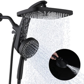INAVAMZ 12 inch Rain Shower Head and Handheld Combo, High Pressure Shower, 3+8+1 Spray Modes, Magnetic Dock, Power Jet, Anti-Clog Nozzles, 60" Hose, Black